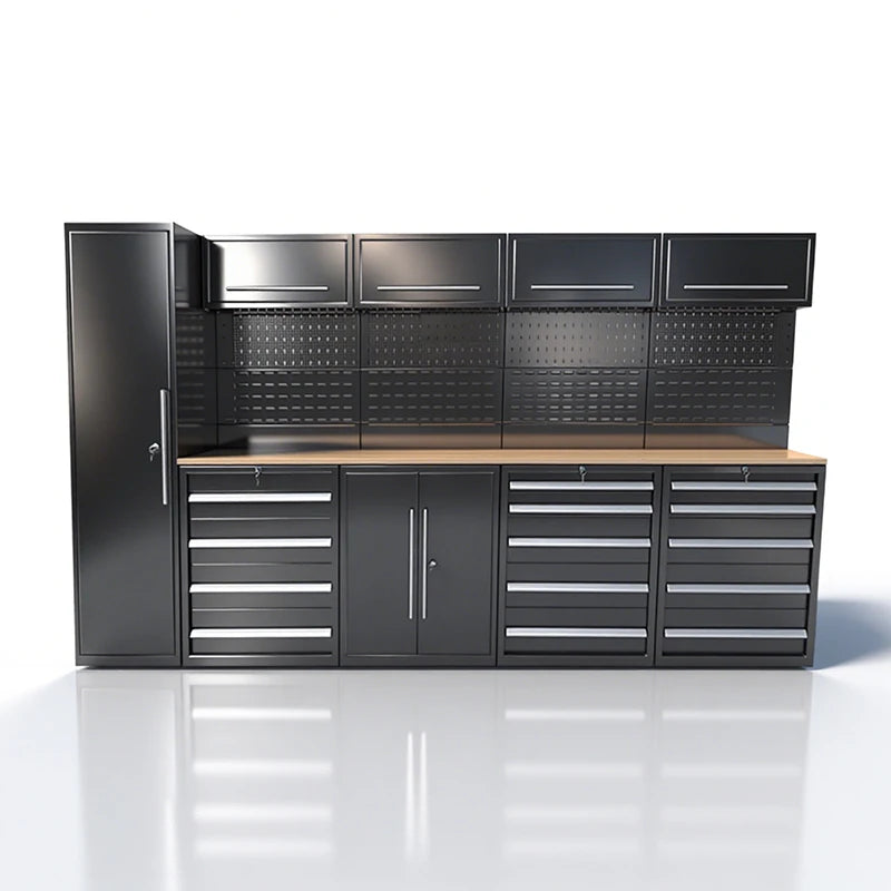Heavy-Duty Multifunctional Metal Tool Chest and Trolley Modular Garage Cabinets for Workshop Workbench Storage