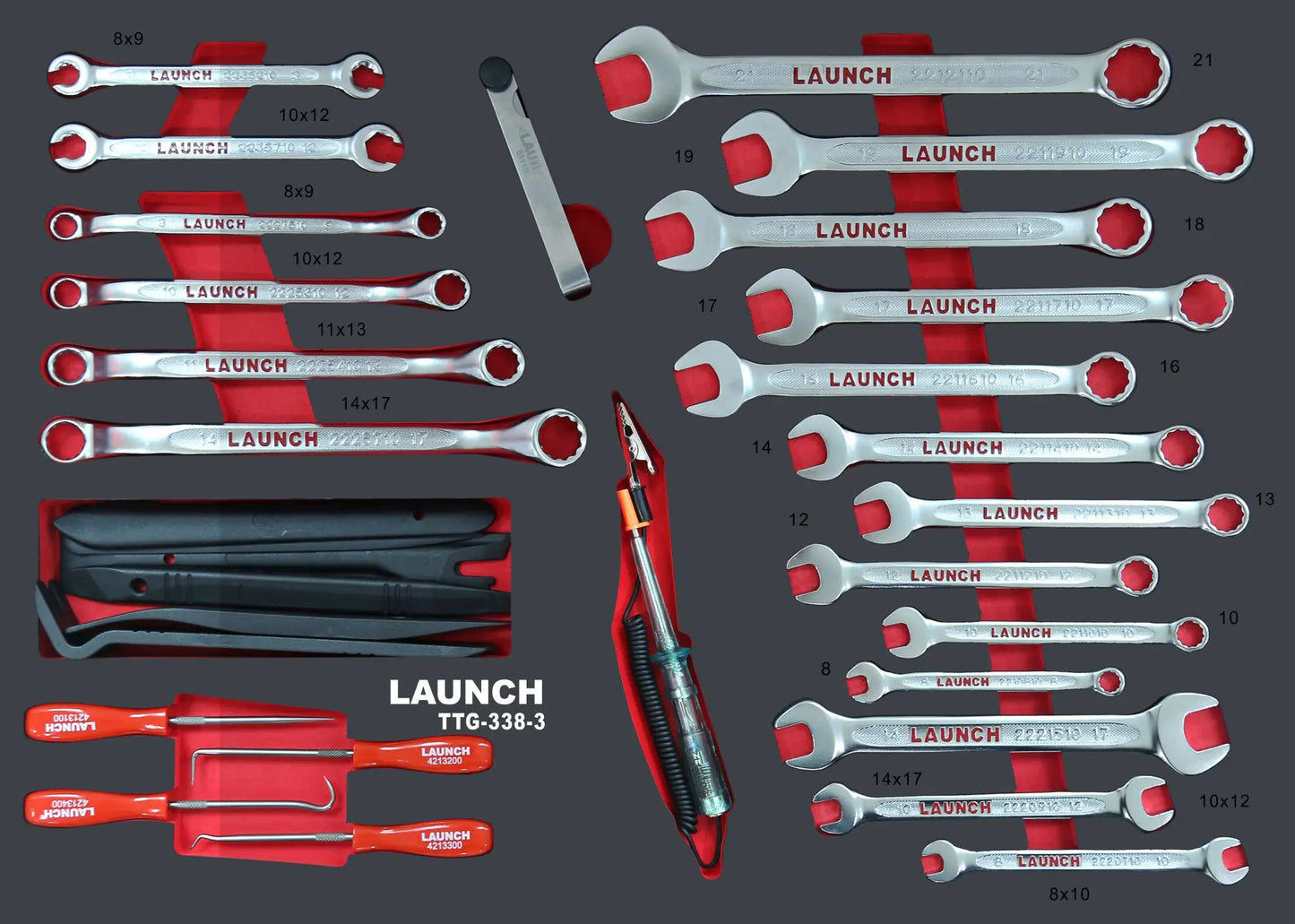 LAUNCH 338PCS MECHANICS TOOLS CART KIT TTG-338 MOBILE TOOL CABINETS TOOL SETS