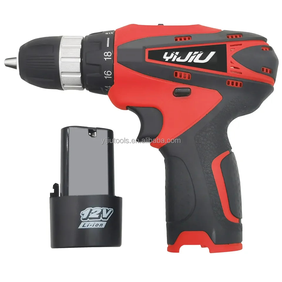 Yijiu Portable Cordless Drill 12V 1500mAh Keyless Chuck OEM High Speed with Li-ion Battery