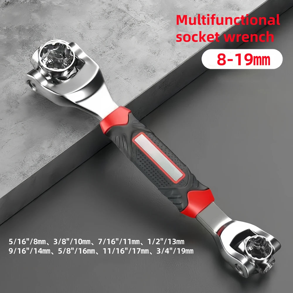 360-Degree Rotating Head Multifunctional Carbon Steel Socket Tiger Wrench DIY Grade OEM Customizable Metric Multi-Angle Wrench 6