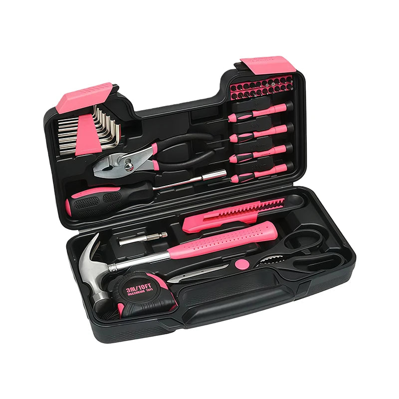 39 Pcs Professional DIY Hand Tools Kit for Home Household Basic Repairing Portable Set in OEM Hard Case