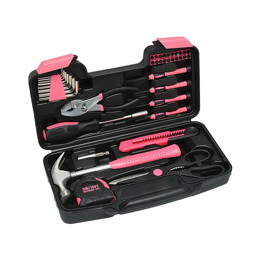 39 Pcs Professional DIY Hand Tools Kit for Home Household Basic Repairing Portable Set in OEM Hard Case