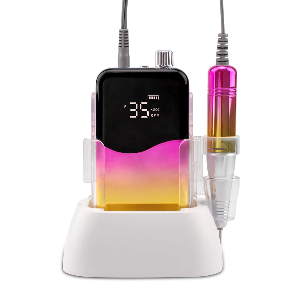 Rose Gold EU Hot Selling High Speed Nail Drill Machine Cordless Wireless Portable Master Electric E File With Drill Bits