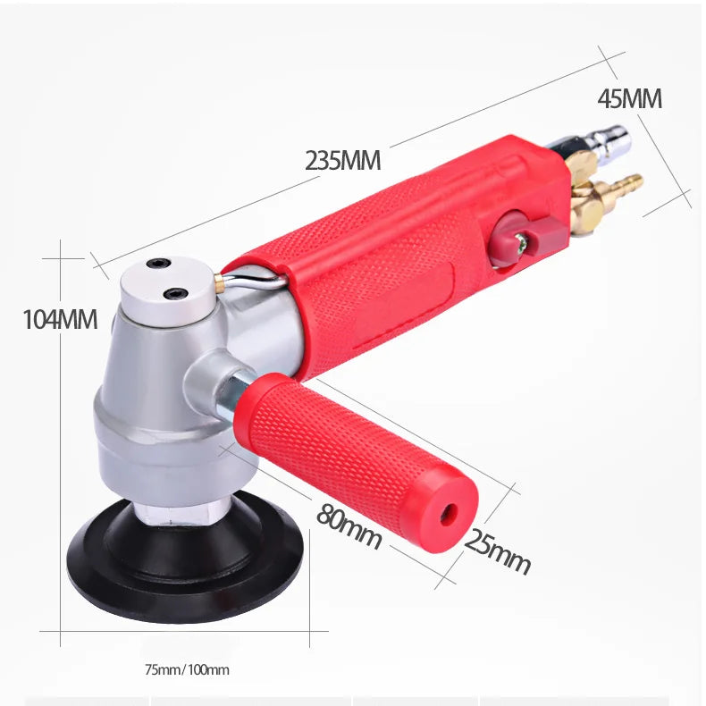 M14 5/8-11 Pneumatic Air Wet Polisher with Rear Exhaust for Granite Stone Concrete Angle Grinder