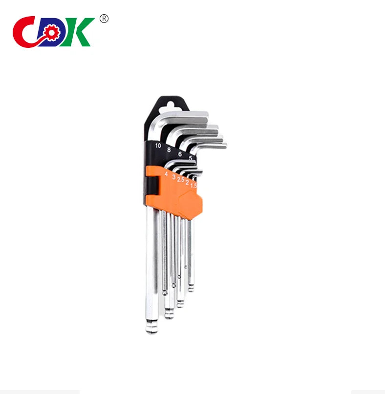 9pcs/set Ball Head Mini Hexagon Hex Allen Key Set Wrench Screwdriver Hand Tool Kit Micro Hex Wrench 1.5mm-10mm Not Rated 200n-m