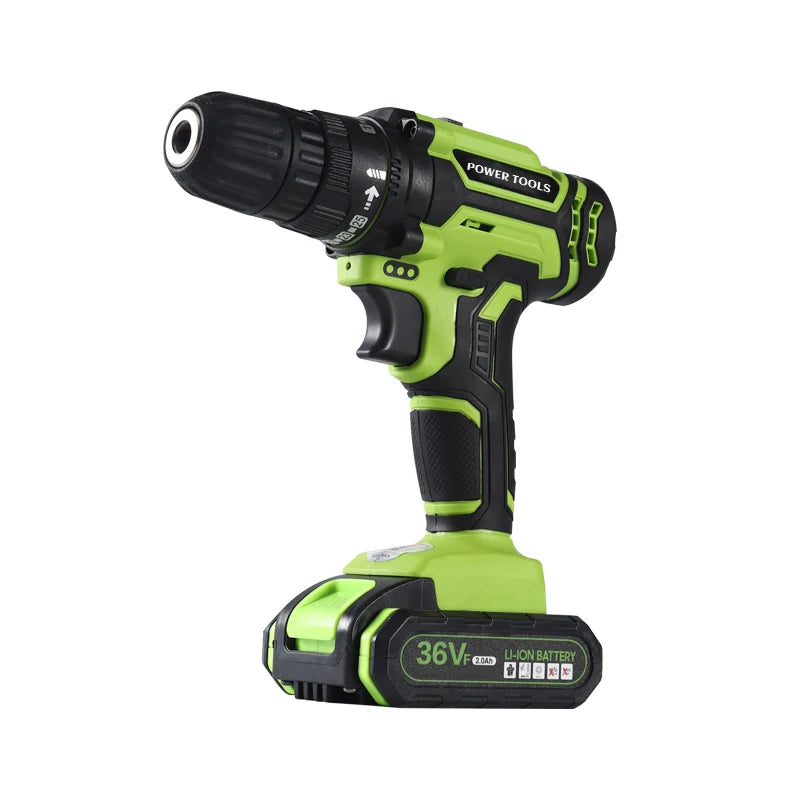 Hot Selling OEM Double Speed Cordless Rechargeable 12V 24V 36V 48V Lithium Battery Powered Electric Drill Brushless Motor