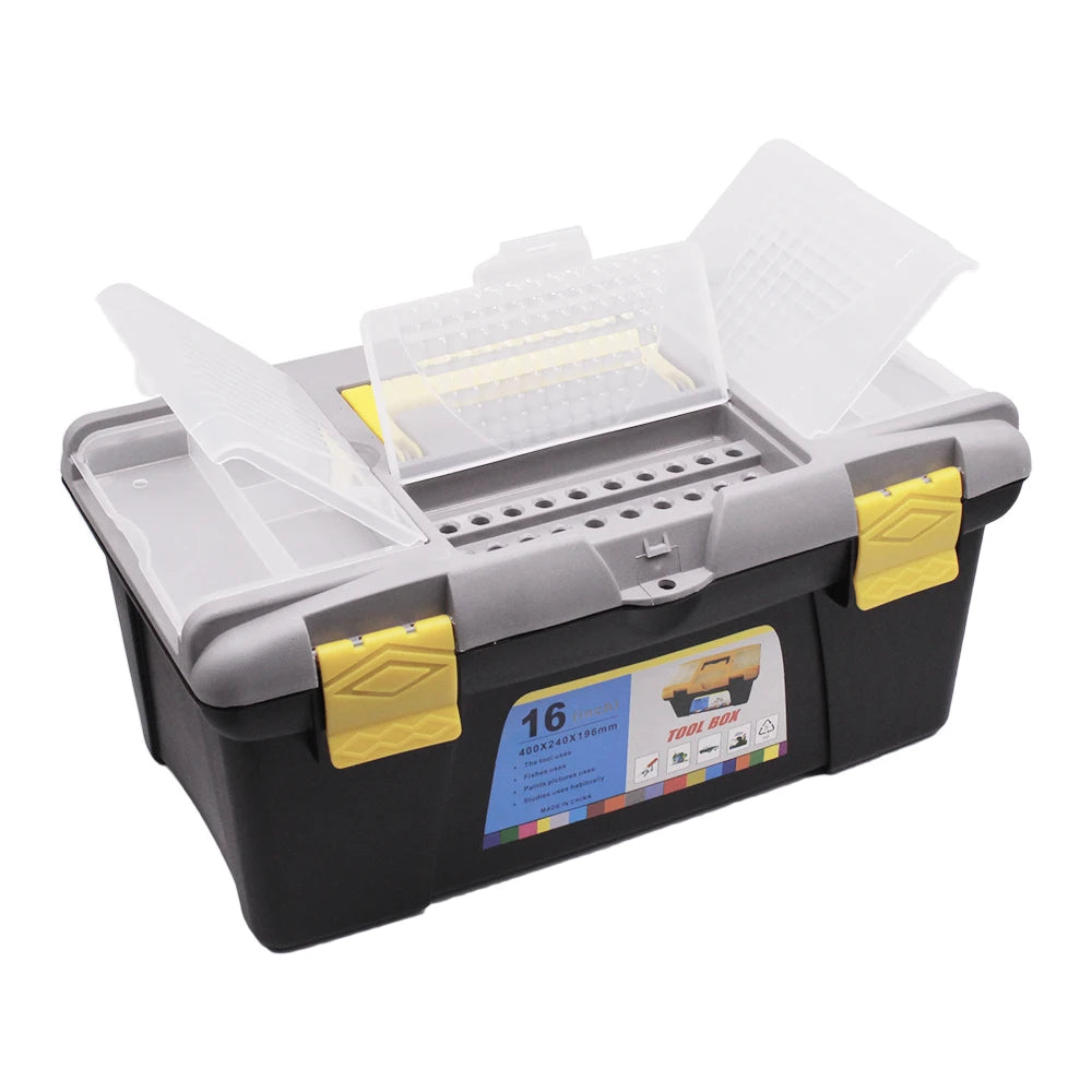16 Inch Fishing Tackle Hi-Spec Heavy Duty Tool Box Set with Parts Organiser Tray