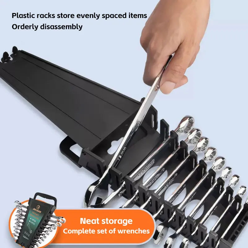 Chrome Finish Polish Dual-Purpose Open-Ended Steel Wrench Set Metric Hand Wrench Spanner Tools for Industrial DIY Repair OEM