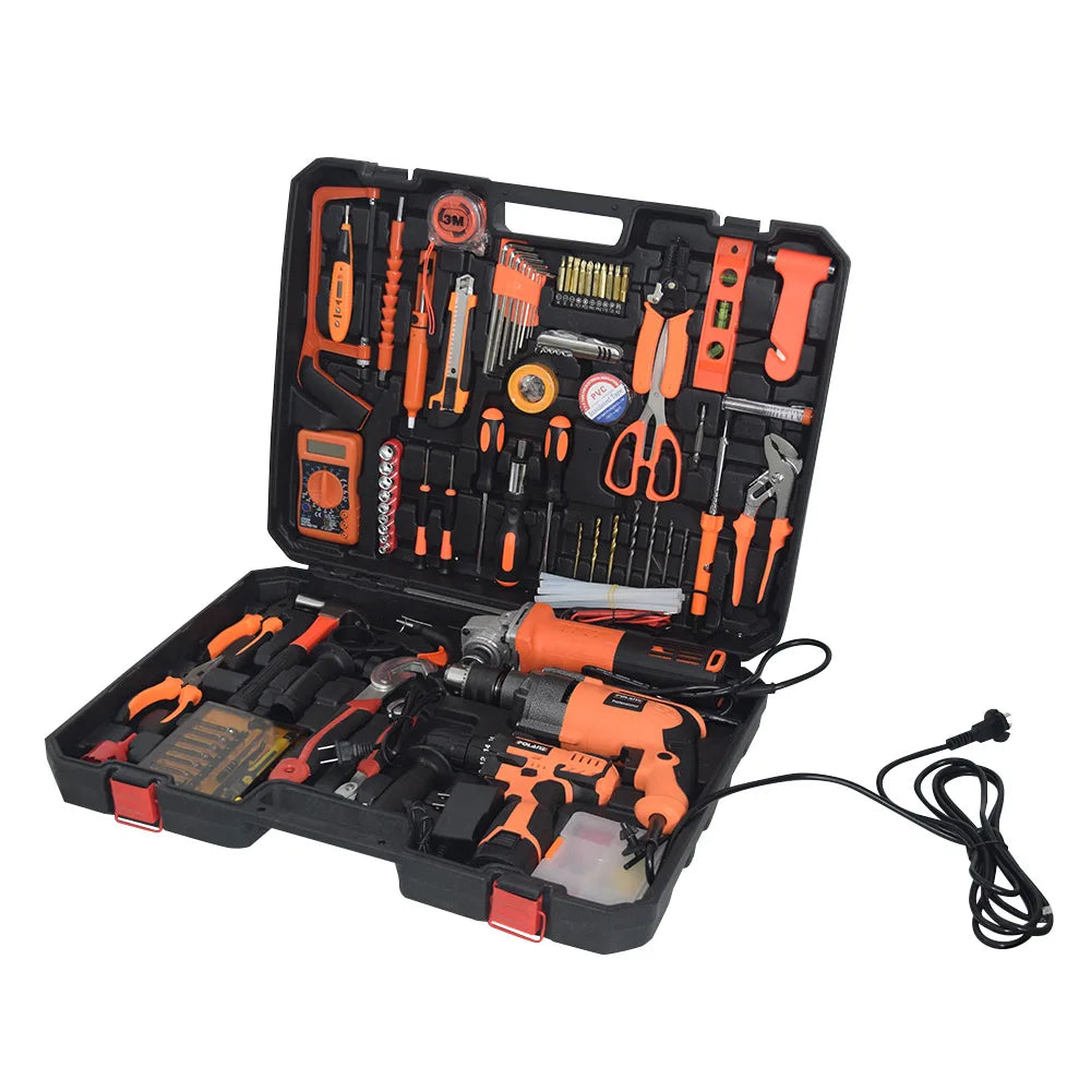 All-In-One Multifunctional Hand Iron Toolbox with Hard Case for Home Commercial Emergency Includes Screw Driver OEM