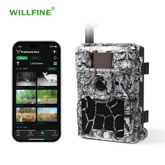 WILLFINE 4G LTE Solar-Powered Wildlife & Trail Camera (Live Stream & Motion Detection)