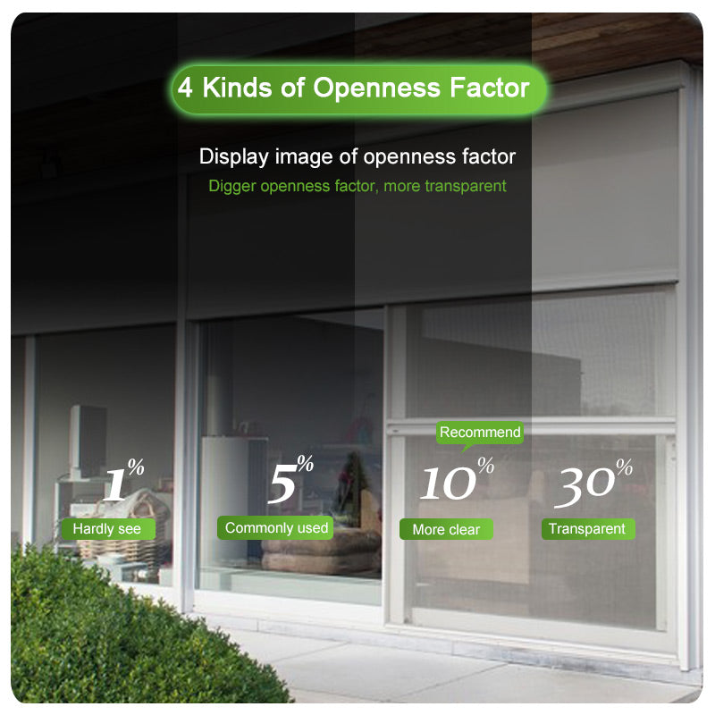 ZSTARR Premium Smart Motorized Outdoor Roller Shades – Waterproof & Solar Sunscreen Zipper Track Blinds