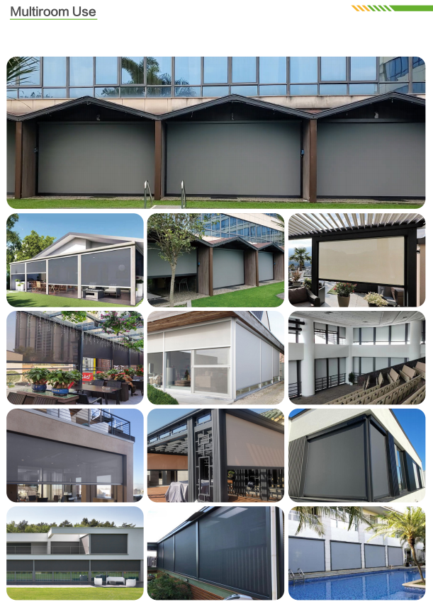 ZSTARR Premium Smart Motorized Outdoor Roller Shades – Waterproof & Solar Sunscreen Zipper Track Blinds