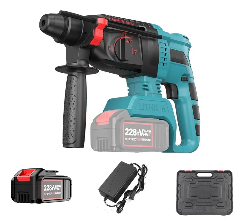 High Power Industrial Electric Rotary Hammer Drill Set 26/28/32mm Diameter SDS Concrete Breakers 220V Heavy Duty Jackhammer for