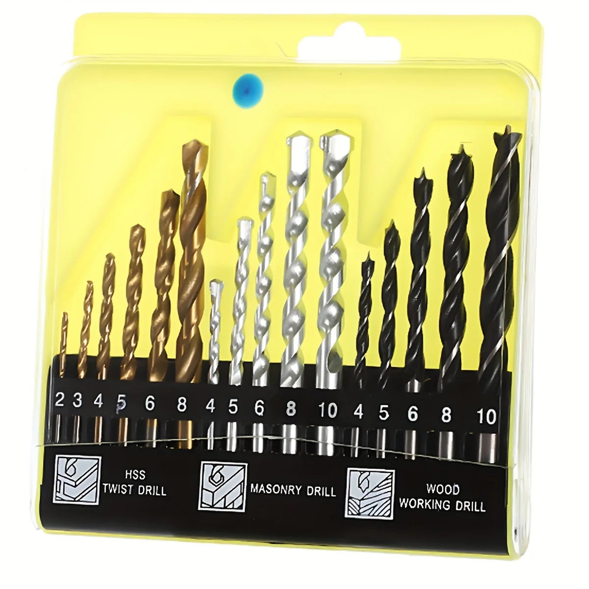 Wood Drill Bit Set 2mm 3mm 4mm 5mm 6mm 8mm 10mm Metal drill bit Carbide Tip Flat Shank Drill Concrete Stone Bricks