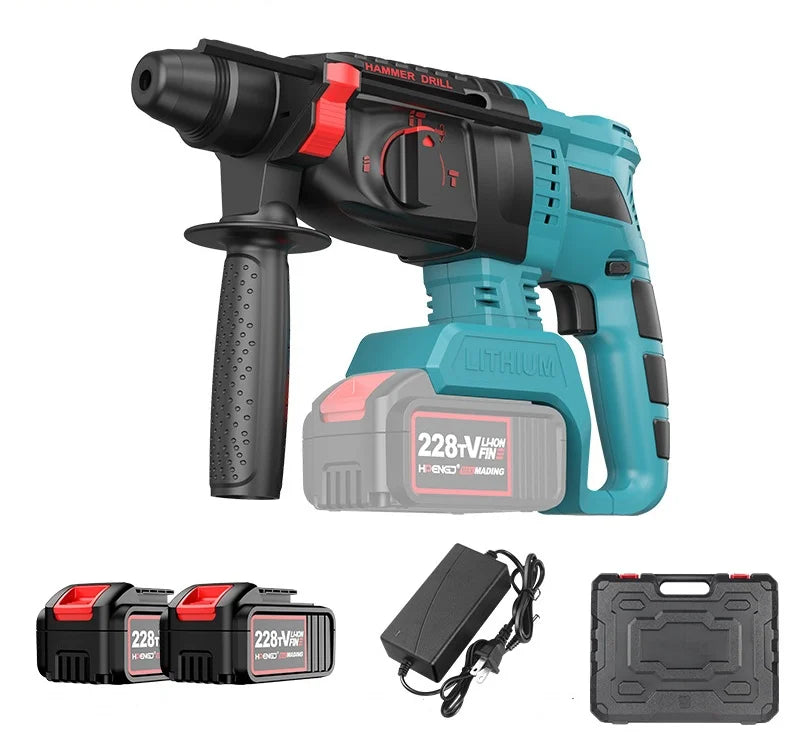 High Power Industrial Electric Rotary Hammer Drill Set 26/28/32mm Diameter SDS Concrete Breakers 220V Heavy Duty Jackhammer for