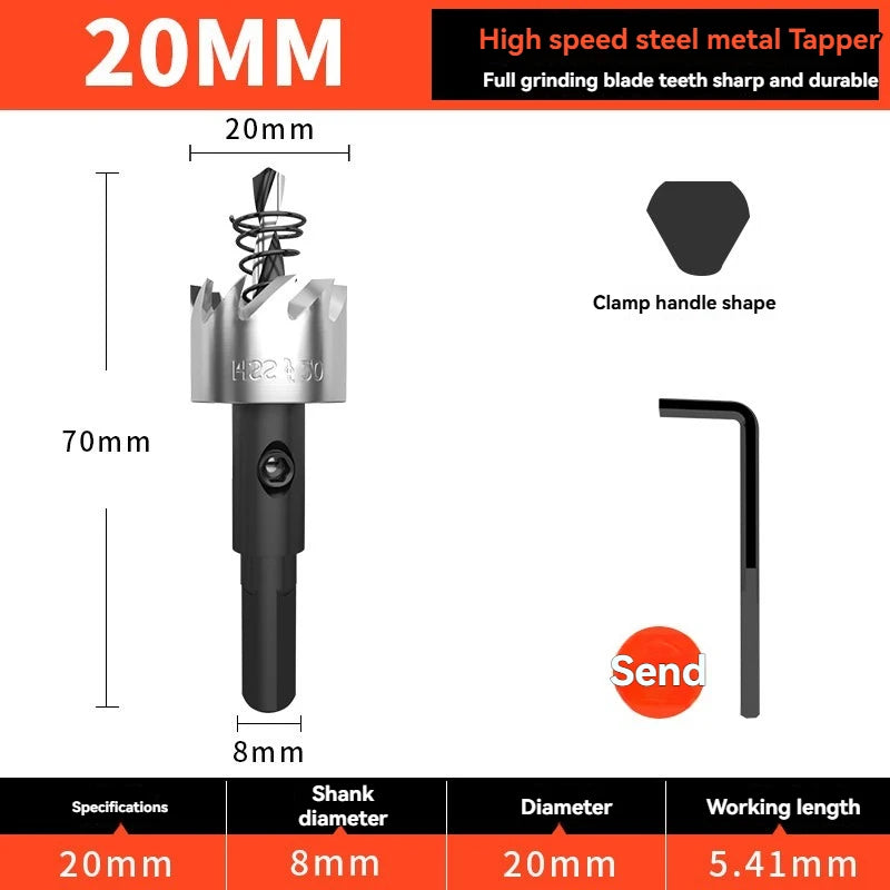 Drill bit, high-speed steel, suitable for handheld electric drills/woodworking/metal hole cutting machine electric tools