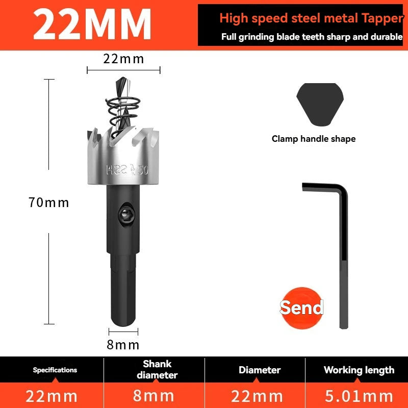 Drill bit, high-speed steel, suitable for handheld electric drills/woodworking/metal hole cutting machine electric tools