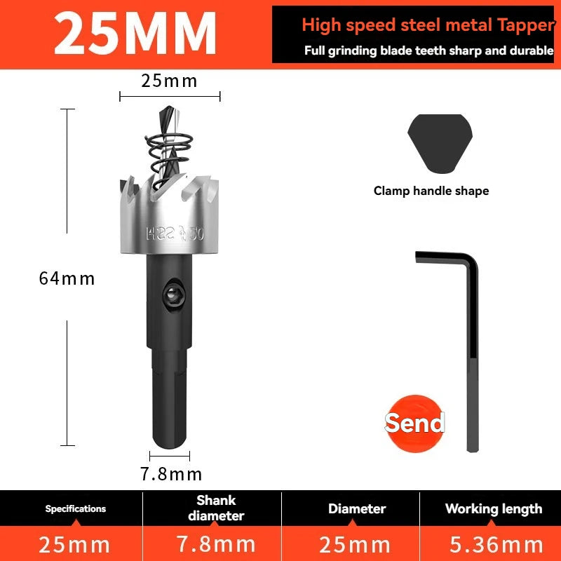 Drill bit, high-speed steel, suitable for handheld electric drills/woodworking/metal hole cutting machine electric tools