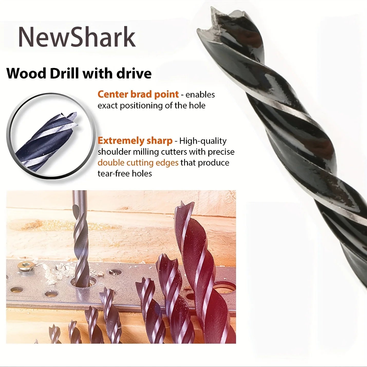 Wood Drill Bit Set 2mm 3mm 4mm 5mm 6mm 8mm 10mm Metal drill bit Carbide Tip Flat Shank Drill Concrete Stone Bricks