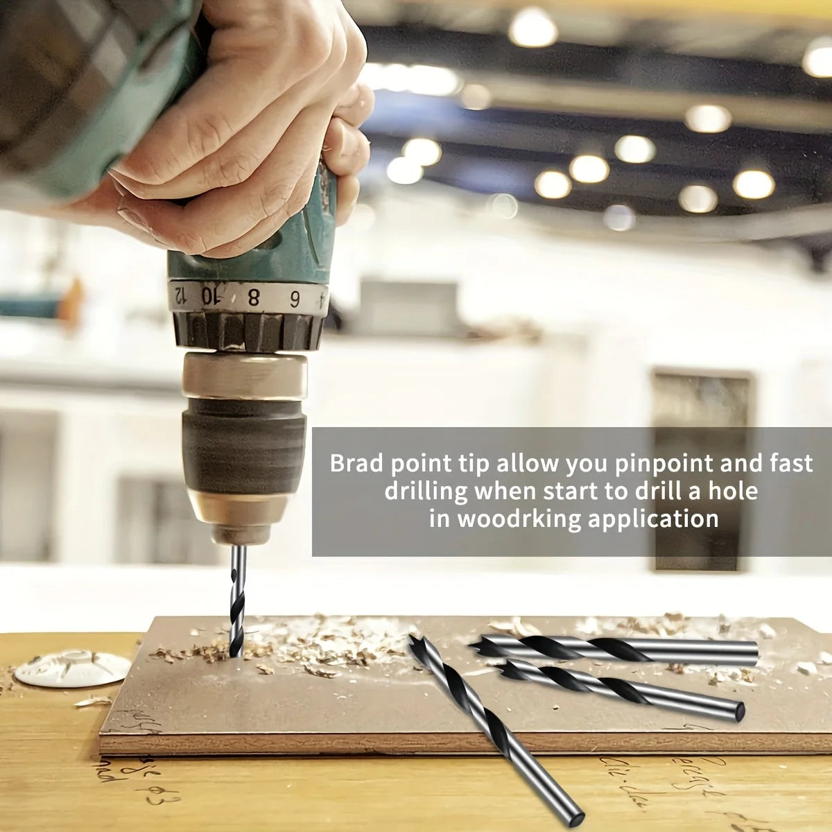 Wood Drill Bit Set 2mm 3mm 4mm 5mm 6mm 8mm 10mm Metal drill bit Carbide Tip Flat Shank Drill Concrete Stone Bricks