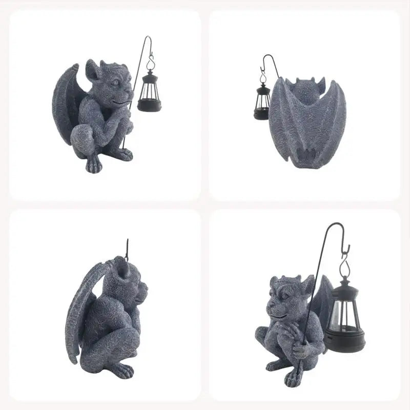 Solar Gargoyle Statue Outdoor Garden Decor Figurine-1