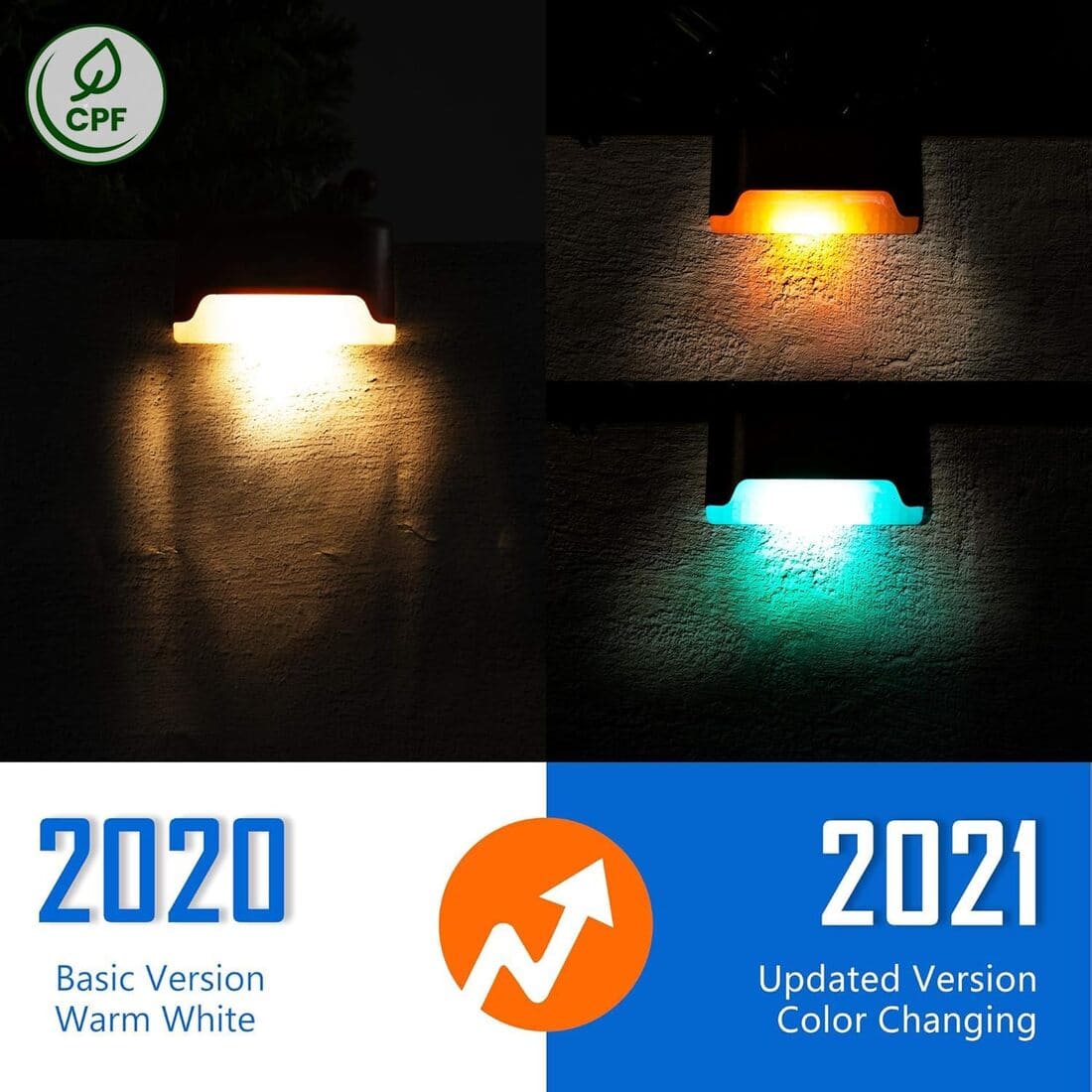 Horizontal Colorful Solar Deck Lights Set-4