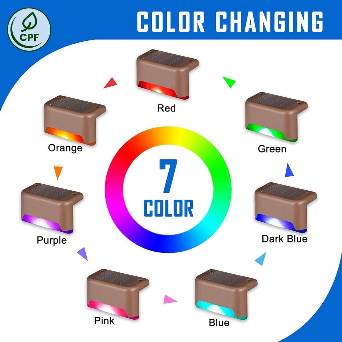 Horizontal Colorful Solar Deck Lights Set-3