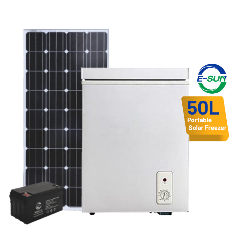 ESUN 12V/24V Ultra Energy-Efficient Solar Chest Freezer with Built-in Battery (100L–158L)