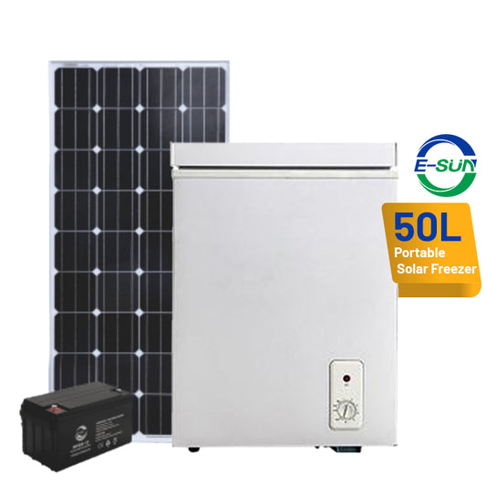 ESUN 12V/24V Ultra Energy-Efficient Solar Chest Freezer with Built-in Battery (100L–158L)
