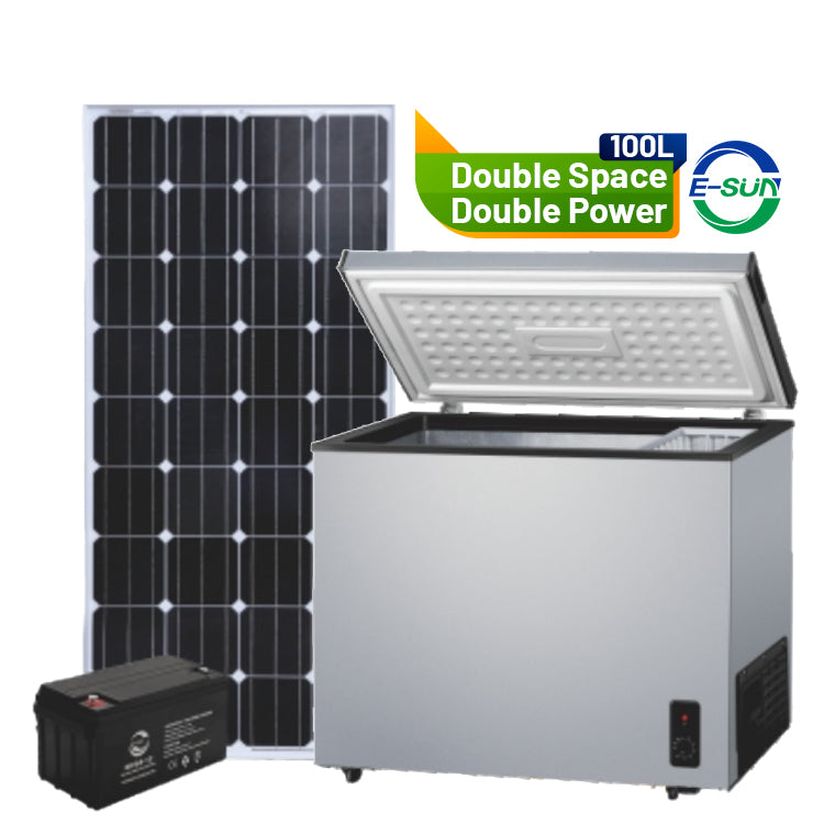 ESUN 12V/24V Ultra Energy-Efficient Solar Chest Freezer with Built-in Battery (100L–158L)