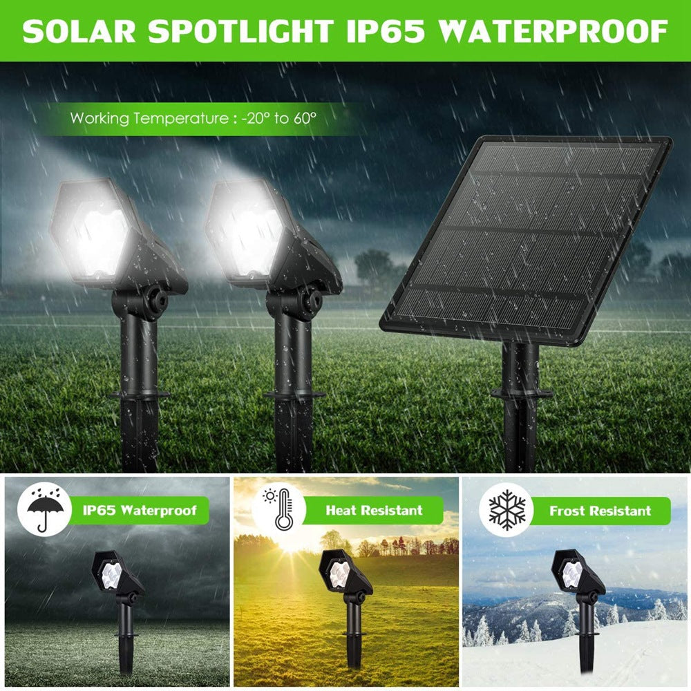 Outdoor Solar 1-to-2 Spotlight Projection Lawn & Garden Light (IP65 Waterproof)