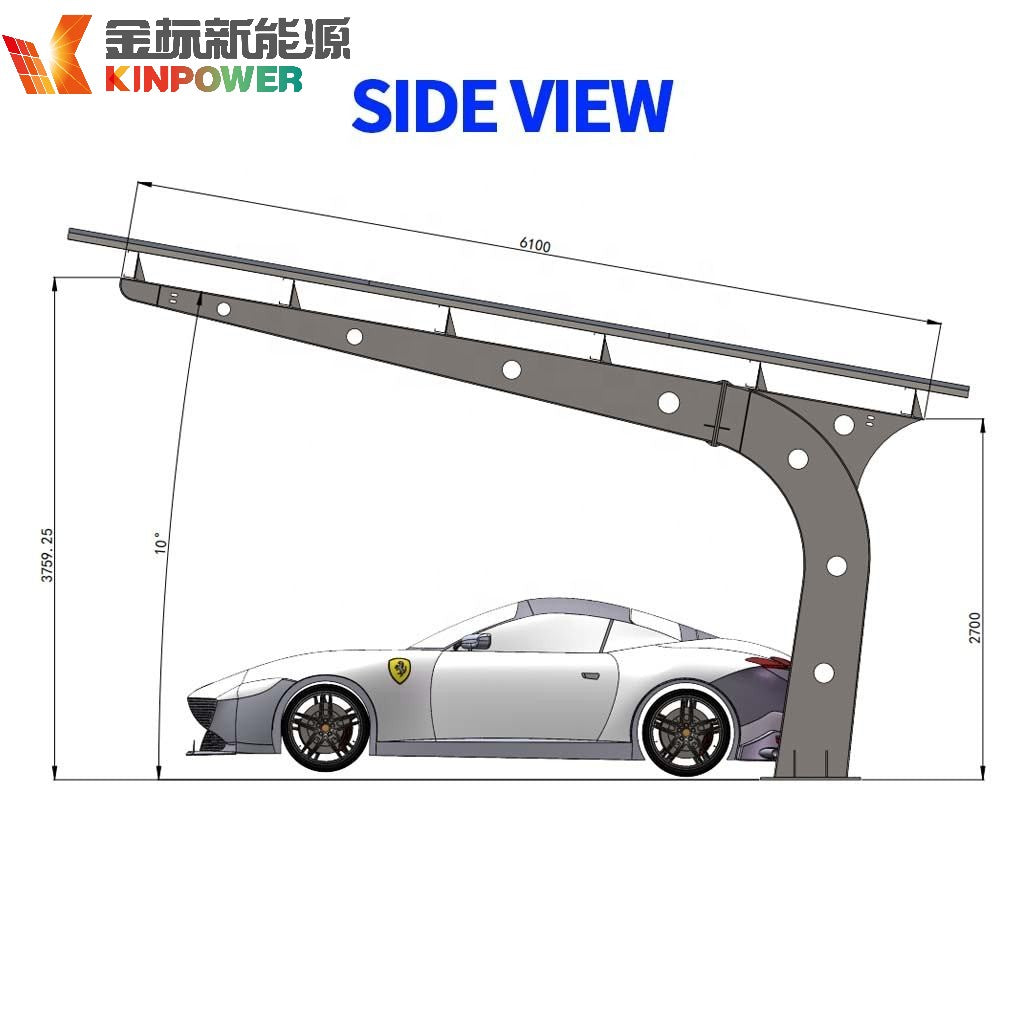 24.78kW Grid-Connected Solar Carport Canopy – 6-Car Parking & EV Charging Ready