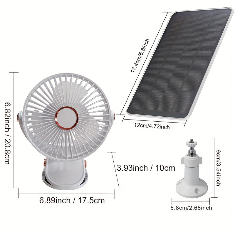Solar Battery Camping Fan with Light Rechargeable-3