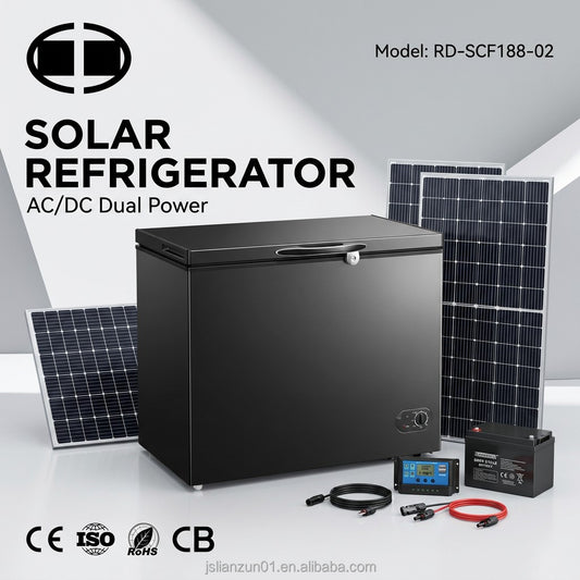 188L Solar Powered Chest Freezer & Deep Refrigerator (DC 12V/24V Dual Power + AC)
