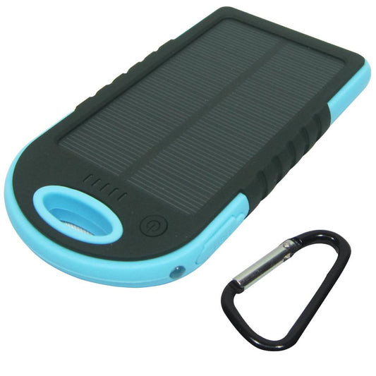 Portable Solar Power Bank 5000mAh – Waterproof Keychain Charger with LED Flashlight