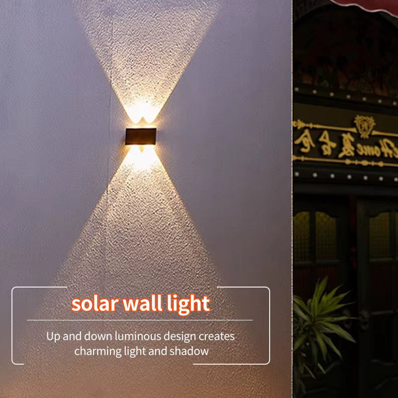Solar Up & Down Wall Lights – Outdoor Waterproof Step & Deck Lighting (Warm White)