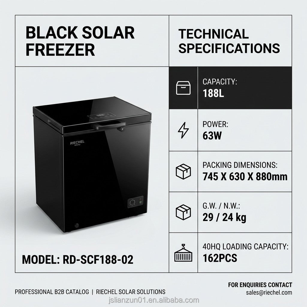 188L Solar Powered Chest Freezer & Deep Refrigerator (DC 12V/24V Dual Power + AC)