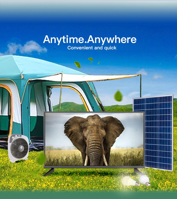 Demax 32" Solar DC Smart Digital TV Set (12V / 272Wh Battery + 40W Solar Panel Included)