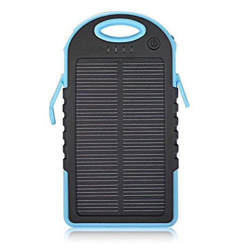 Portable Solar Power Bank 5000mAh – Waterproof Keychain Charger with LED Flashlight