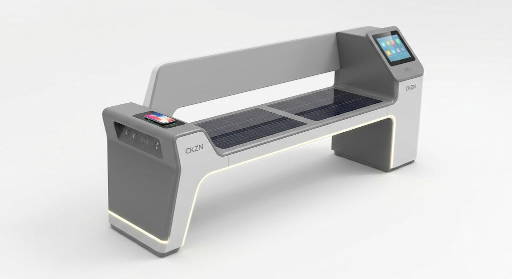 CKZN01 Smart Solar Bench – Wireless Phone Charging & LED Lighting for Public Spaces