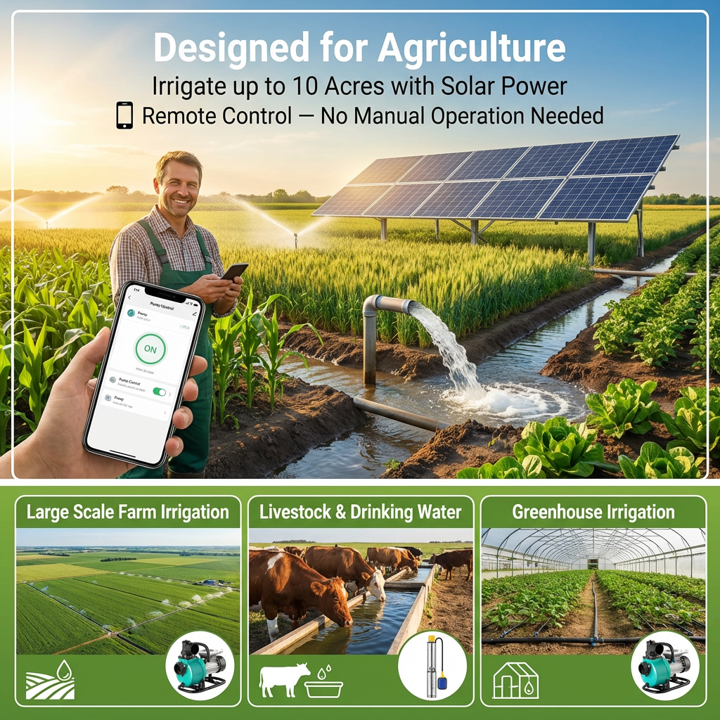 4HP 3000W Heavy-Duty Solar Booster Pump System for Agriculture & Irrigation