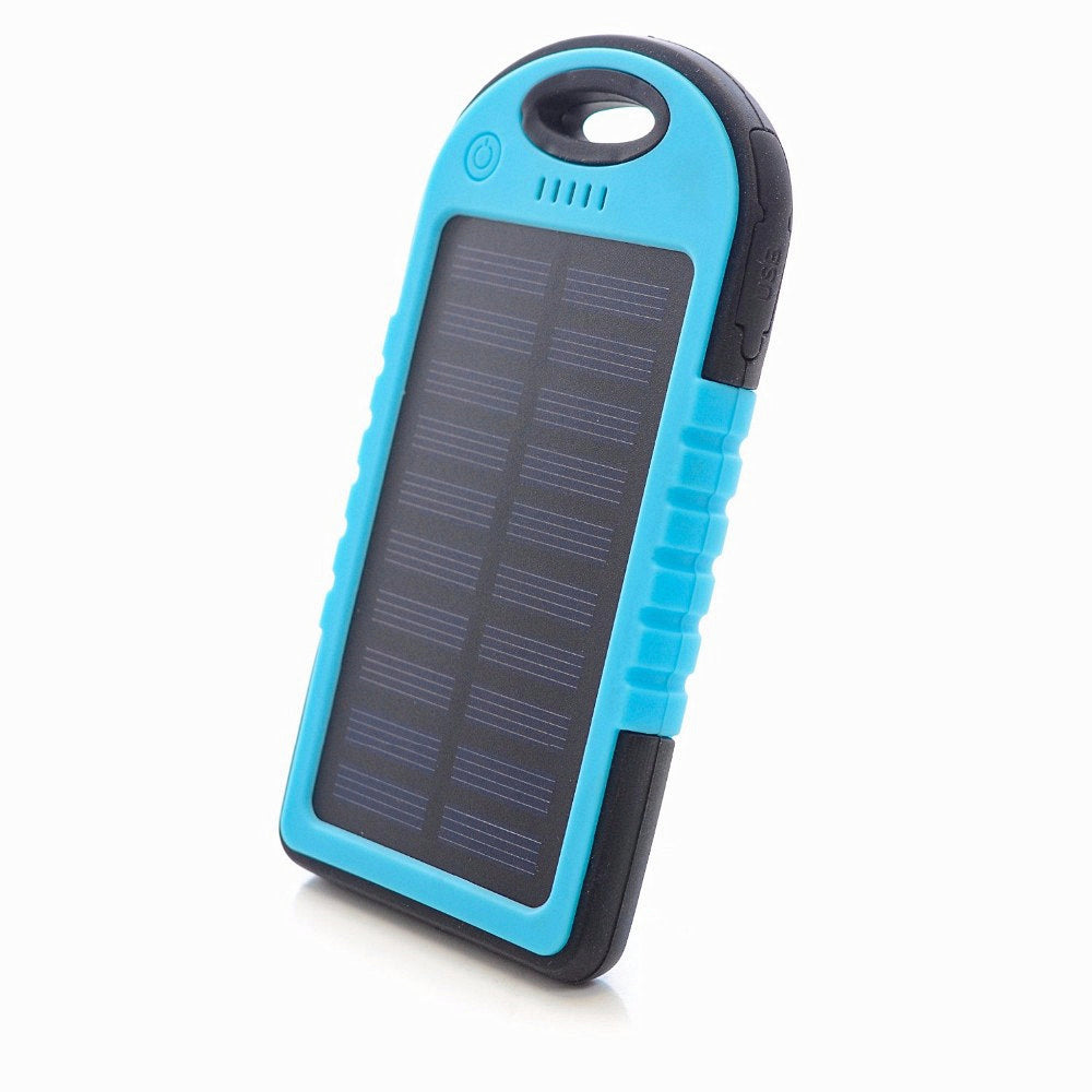 4000mAh Dual-USB Waterproof Solar Power Bank with Built-in Cable
