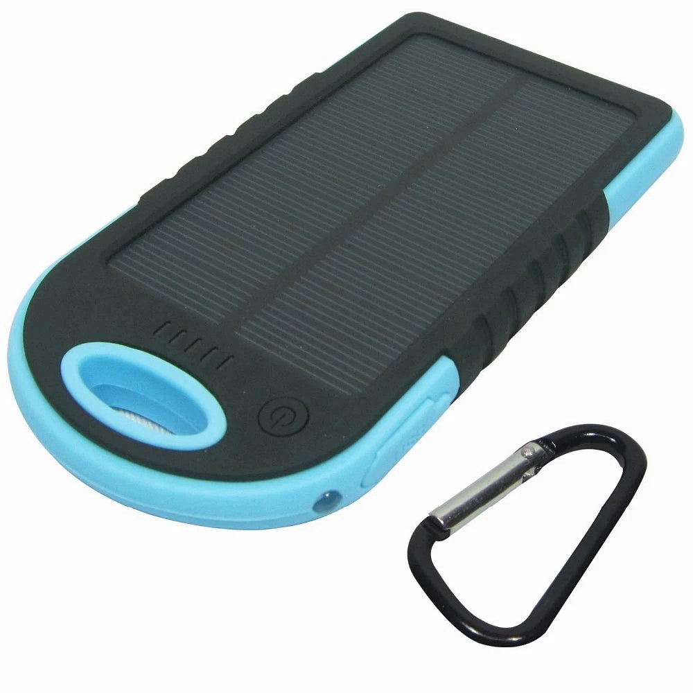 4000mAh Dual-USB Waterproof Solar Power Bank with Built-in Cable