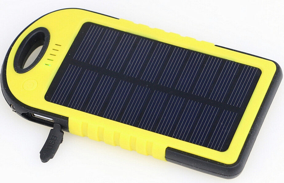 4000mAh Dual-USB Waterproof Solar Power Bank with Built-in Cable
