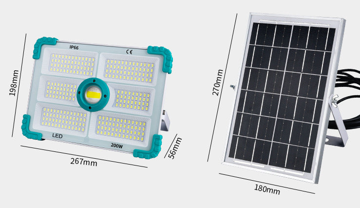 UltraBright 300W Solar LED Floodlight & Work Light | Heavy-Duty Outdoor Lighting (IP66 Waterproof)