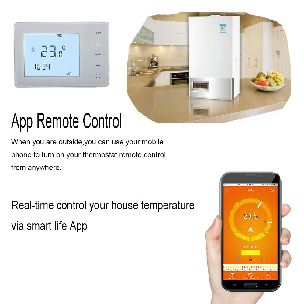 Programmable Digital Touch Screen Thermostat for Hydronic & Water Floor Heating (HY01BW)