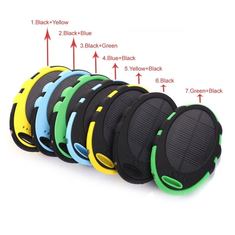 Outdoor Mini Portable Solar Power Bank Charger - 5000mAh