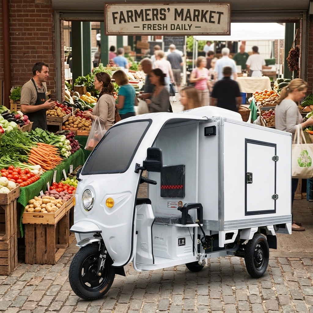 Solar-Powered Mobile Cold Chain Refrigerated Tricycle (1.5m³ / -18°C to 5°C)