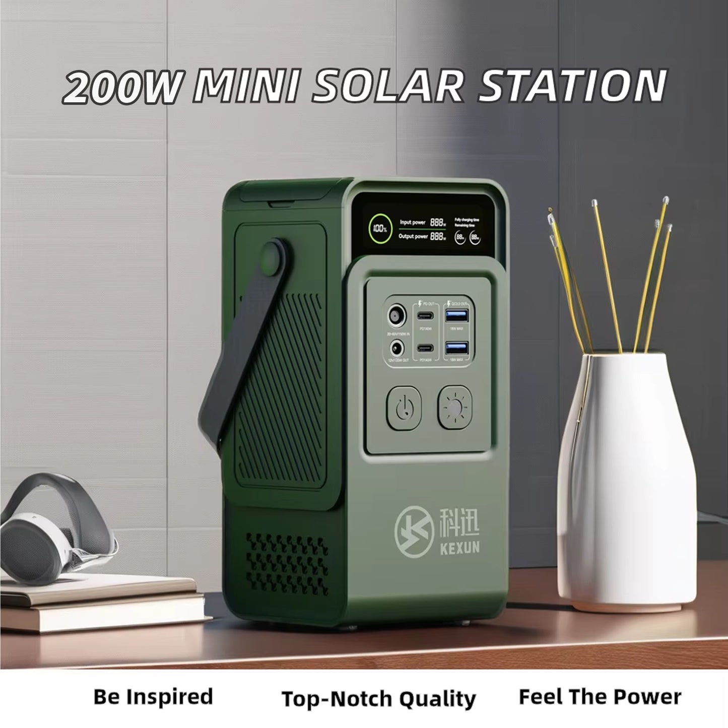 200W / 192Wh Portable Solar Generator Power Station (LiFePO4) — Off-Grid Emergency Backup