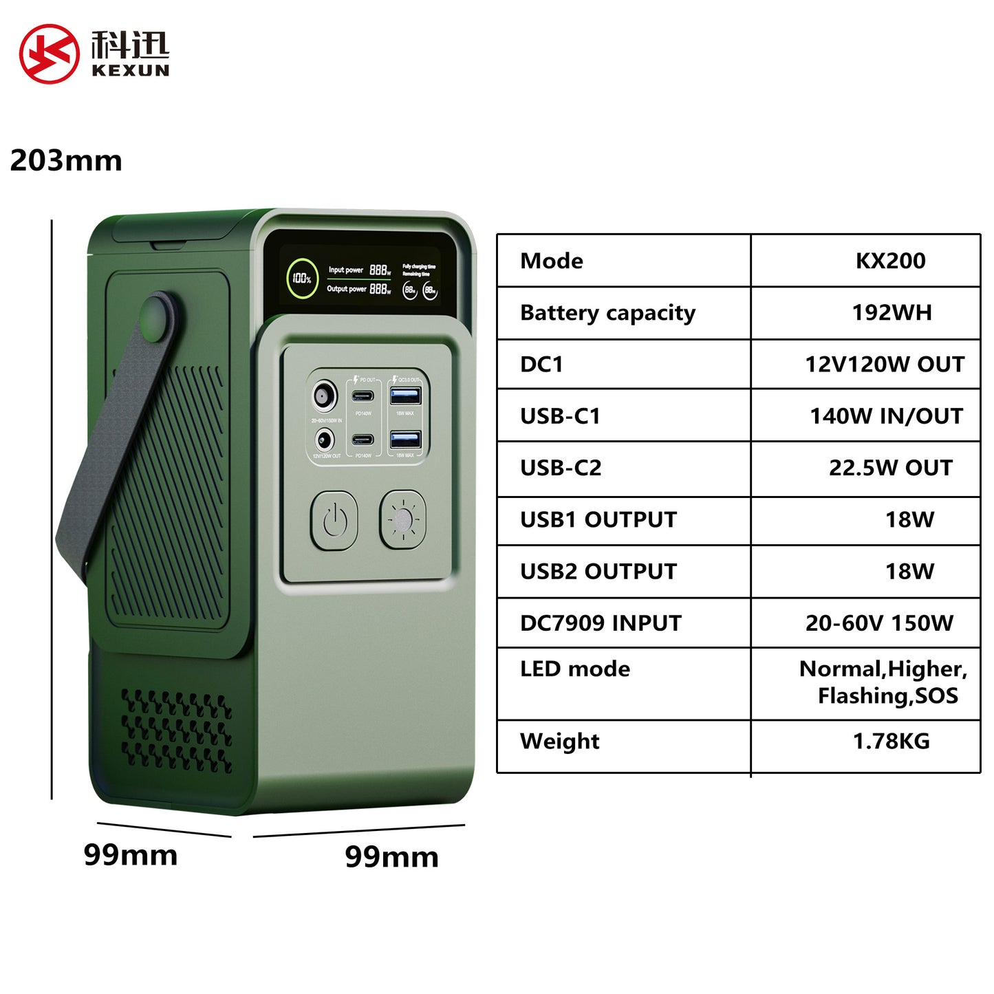 200W / 192Wh Portable Solar Generator Power Station (LiFePO4) — Off-Grid Emergency Backup